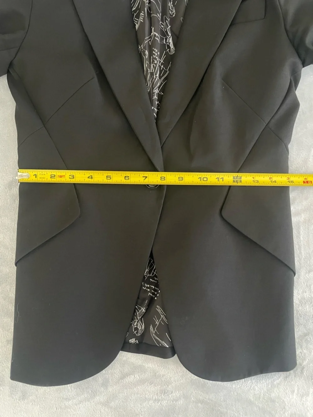 WHBM Editor Black Blazer Structured One-Button Size 0 - Picture 6 of 11